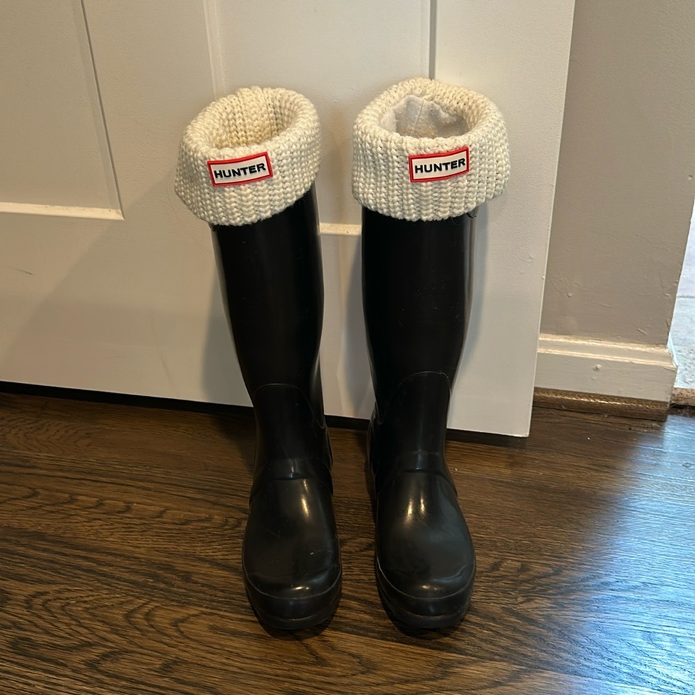 Hunter boots and socks